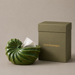 Luxe Green Spring Ceramic Tissue Box