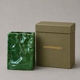 Creamy Fabric-Bag Ceramic Water Vase