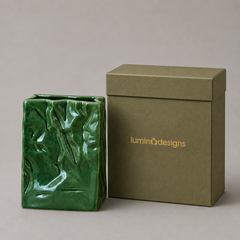 Creamy Fabric-Bag Ceramic Water Vase