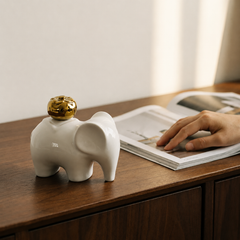 Ceramic Peace Elephant Decorative Figurine