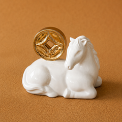 Fortune Horse Ceramic Desk Figurine