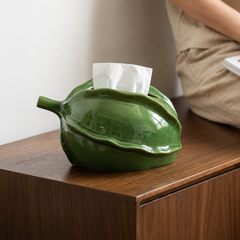 Artistic Green Starfruit Ceramic Tissue Box