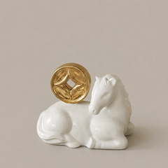 Fortune Horse Ceramic Desk Figurine