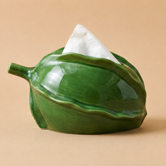 Artistic Green Starfruit Ceramic Tissue Box