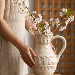 Rustic Wabi-Sabi Ceramic Water Vase