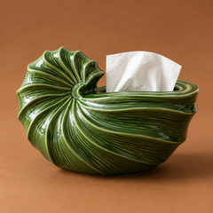Luxe Green Spring Ceramic Tissue Box