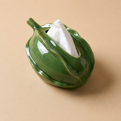 Artistic Green Starfruit Ceramic Tissue Box