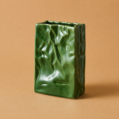 Creamy Fabric-Bag Ceramic Water Vase