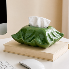 Artisan Green Spring Ceramic Tissue Box