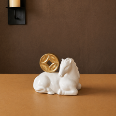 Fortune Horse Ceramic Desk Figurine